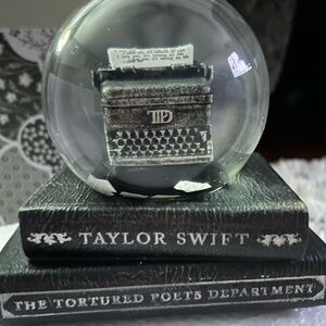 Taylor Swift Literary Snow Globe with Black Typewriter